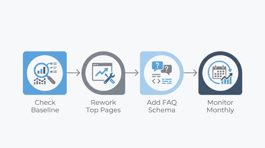 Four-step AEO starter workflow for beginners