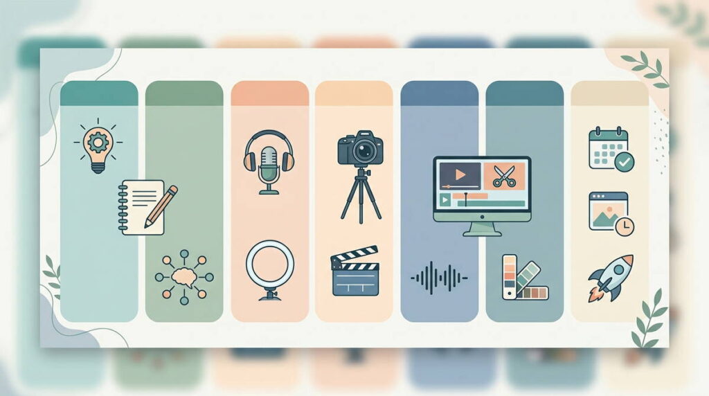 Minimalist weekly planner illustration representing a batched content creation schedule